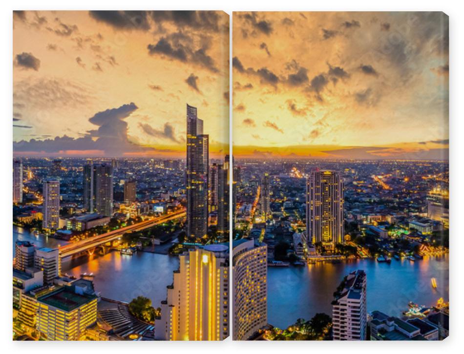 Obraz Dyptyk Aerial view Bangkok City