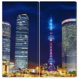 Obraz Dyptyk  Oriental Pearl Tower at the