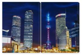 Obraz Dyptyk  Oriental Pearl Tower at the