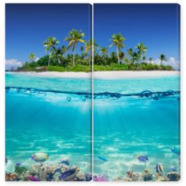 Obraz Dyptyk Tropical Island And Coral Reef