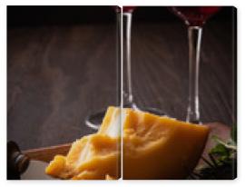 Obraz Dyptyk チーズと赤ワイン