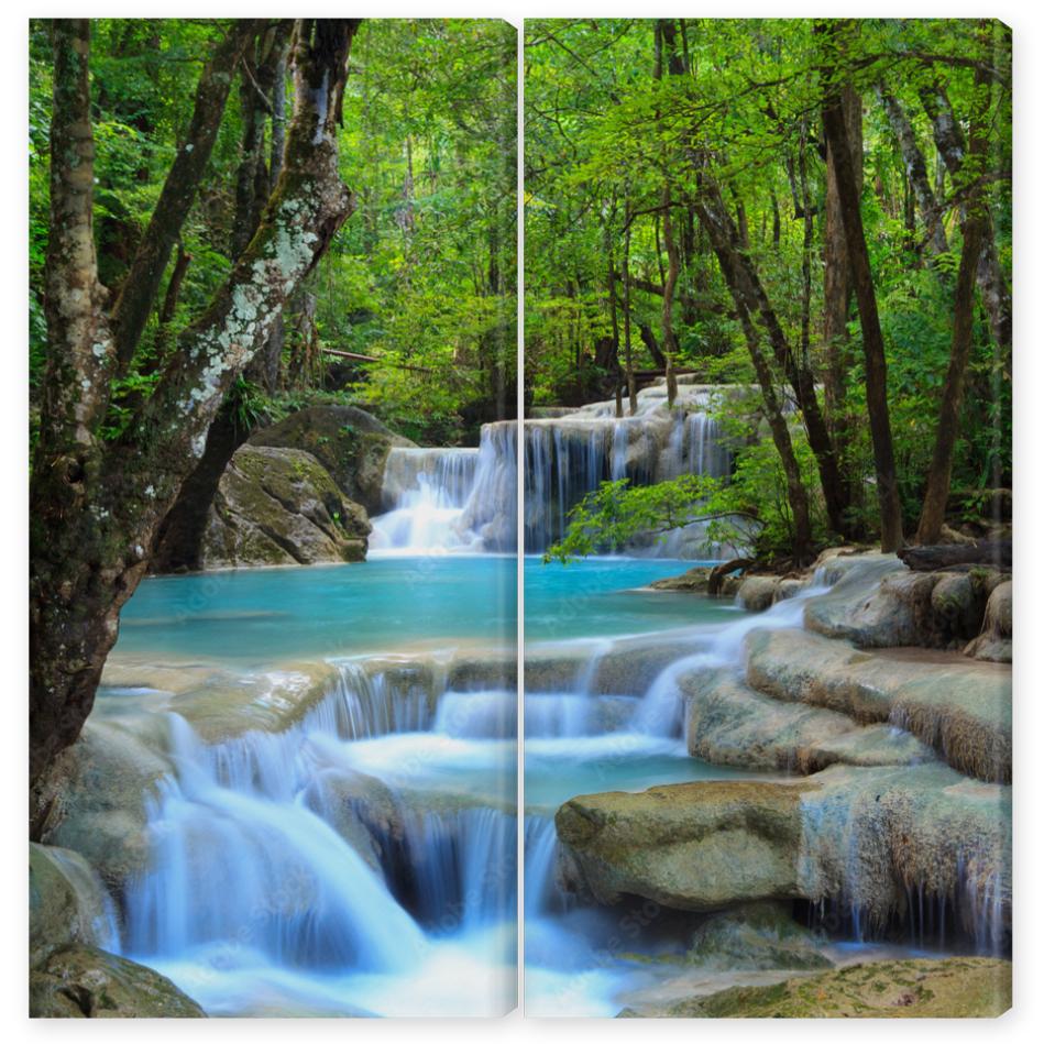 Obraz Dyptyk Erawan Waterfall,