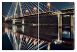 Obraz Dyptyk Nocny widok nowego mostu