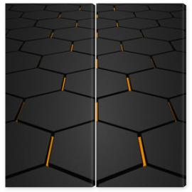 Obraz Dyptyk Glowing Hexagon Floor