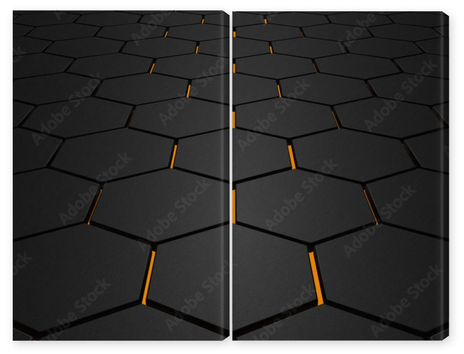 Obraz Dyptyk Glowing Hexagon Floor