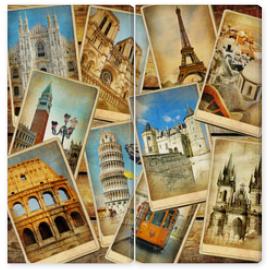 Obraz Dyptyk vintage travel collage