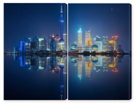 Obraz Dyptyk Shanghai skyline