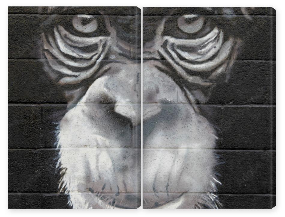 Obraz Dyptyk chimpanzé graffiti mono 0499f