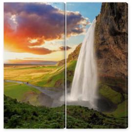 Obraz Dyptyk Waterfall, Iceland -