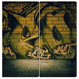 Obraz Dyptyk Street art graffiti wall
