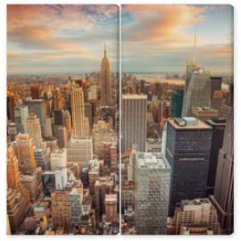 Obraz Dyptyk Sunset view of New York City
