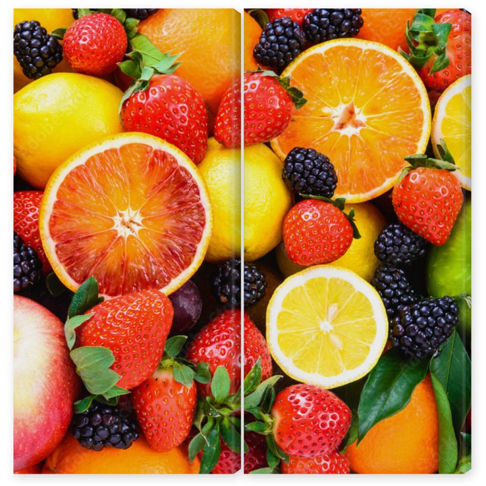 Obraz Dyptyk Fresh fruits mixed.Tasty
