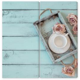 Obraz Dyptyk Shabby chic tray