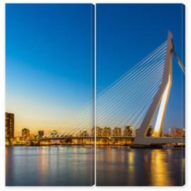 Obraz Dyptyk Erasmus bridge Rotterdam