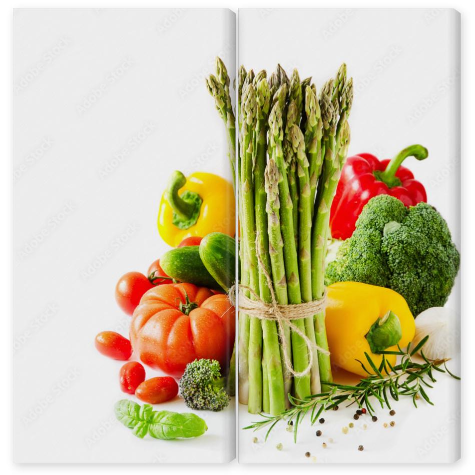 Obraz Dyptyk Fresh vegetables isolated on