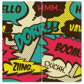 Obraz Dyptyk Retro comic shout seamless