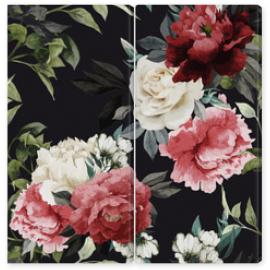 Obraz Dyptyk Seamless floral pattern with