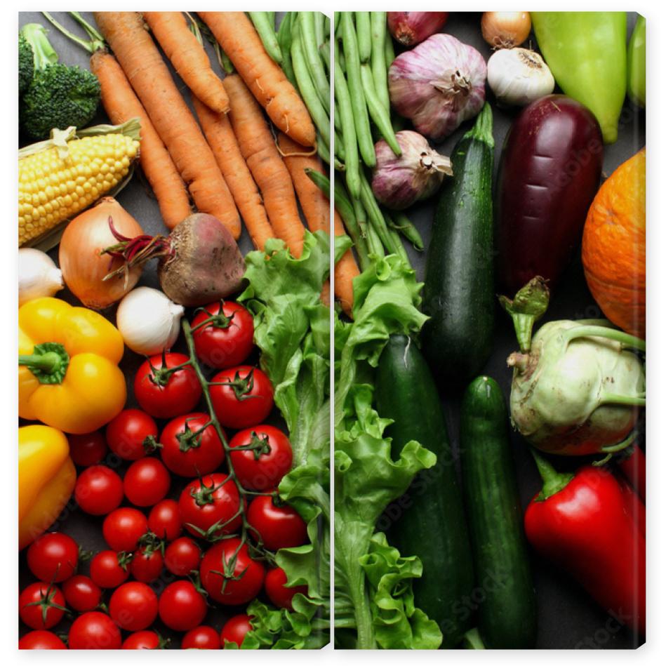 Obraz Dyptyk Fresh vegetables background -