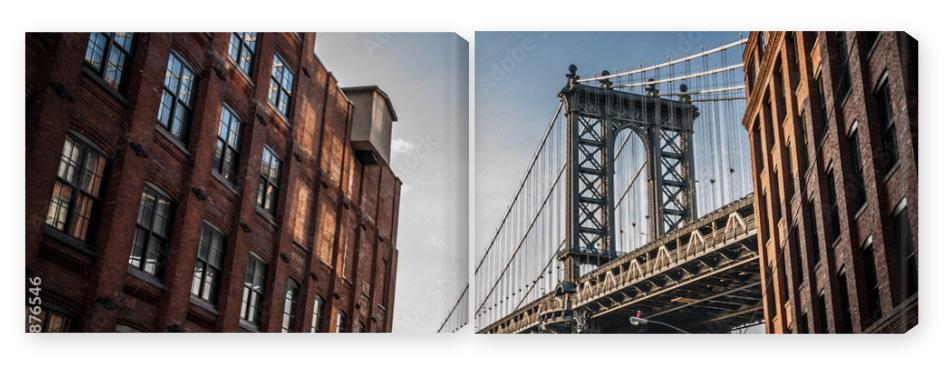 Obraz Dyptyk Manhattan bridge seen from a