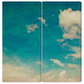 Obraz Dyptyk blue sky and clouds background