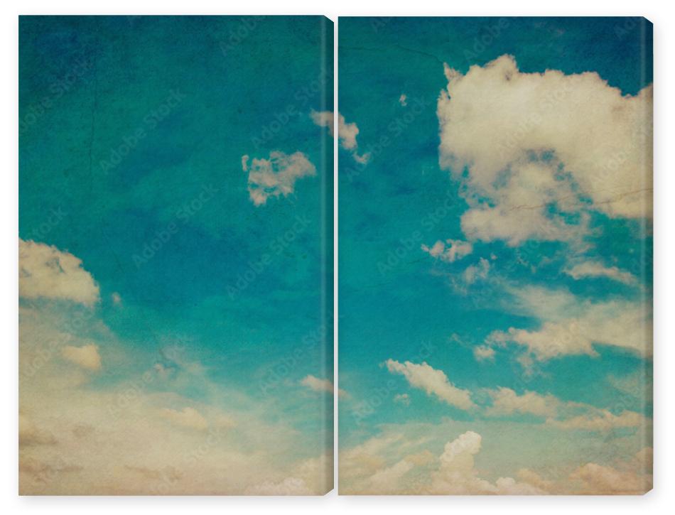 Obraz Dyptyk blue sky and clouds background