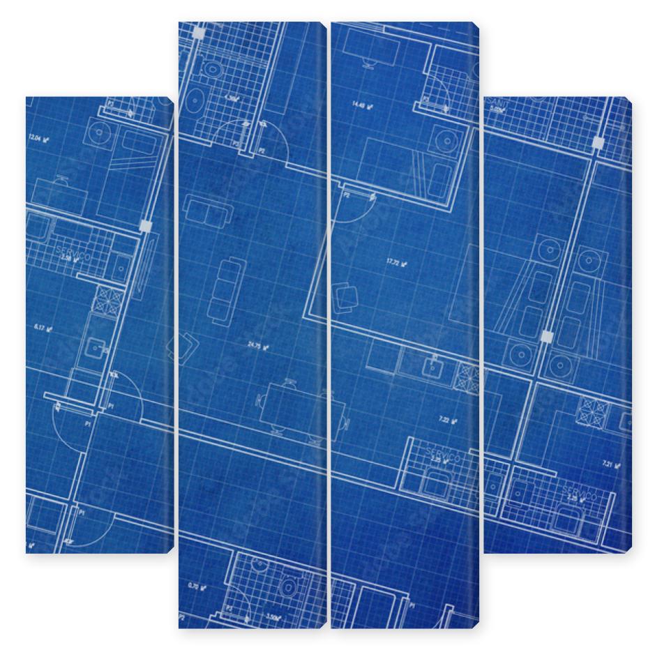 Obraz Kwadryptyk Clean architecture Floor plan