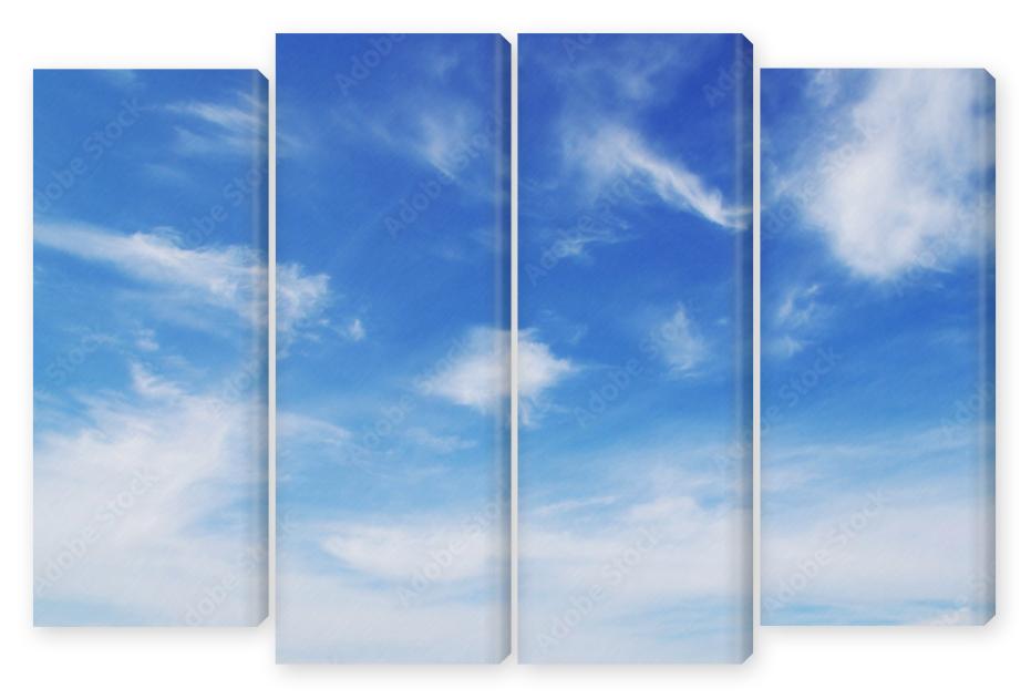 Obraz Kwadryptyk Blue sky background with tiny