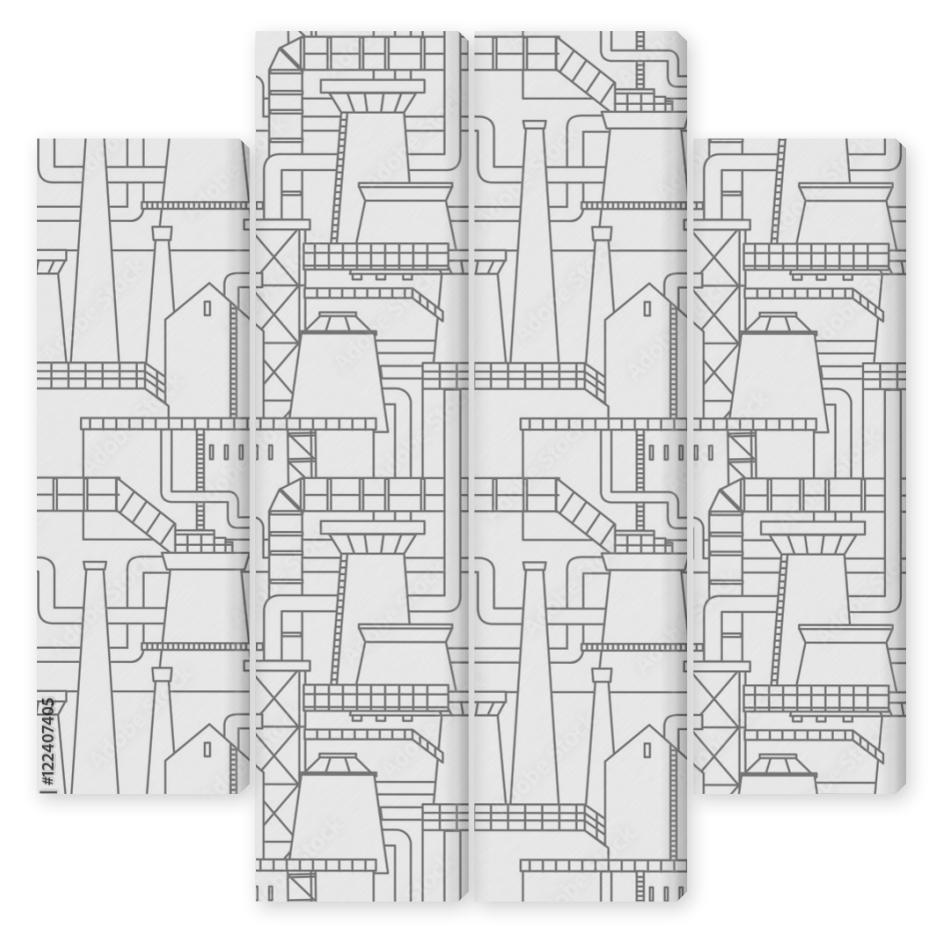 Obraz Kwadryptyk Industrial city pattern