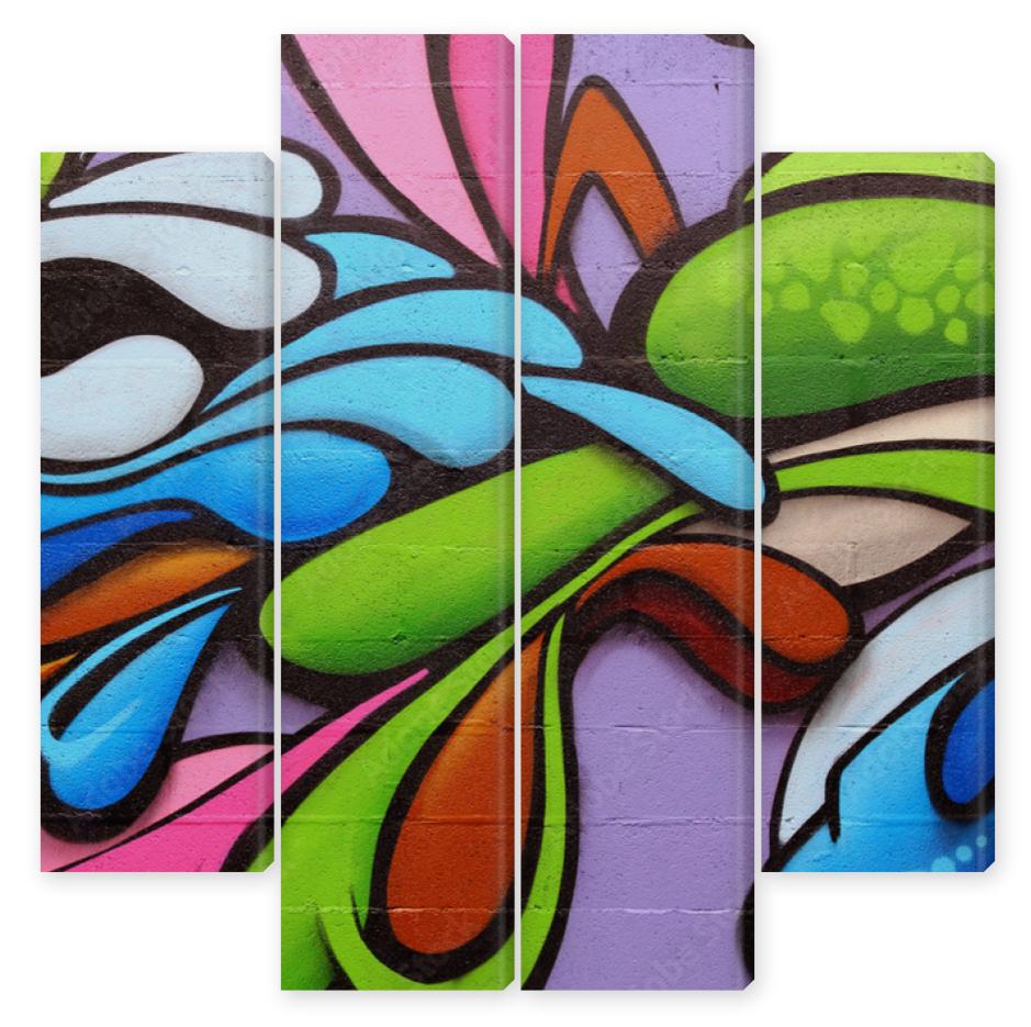 Obraz Kwadryptyk Colorful graffiti art