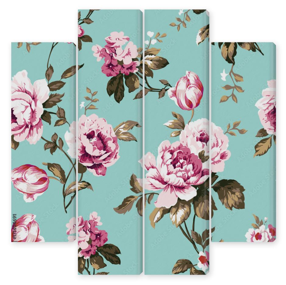 Obraz Kwadryptyk Shabby chic vintage roses