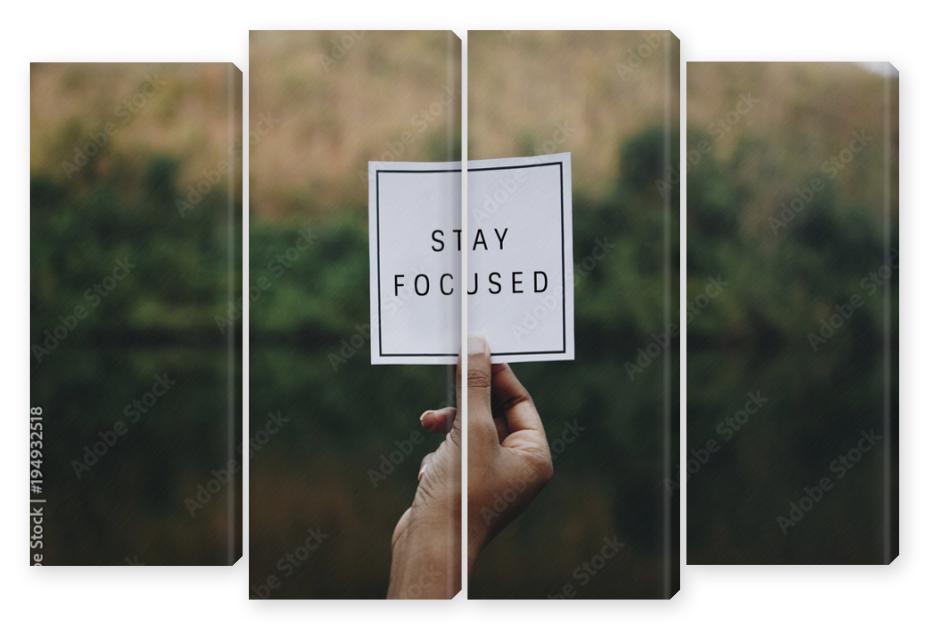 Obraz Kwadryptyk Stay focused text in nature