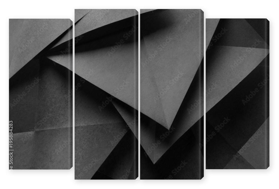 Obraz Kwadryptyk Geometric shapes of gray paper