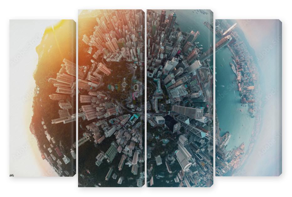 Obraz Kwadryptyk Panorama Hong Kong City