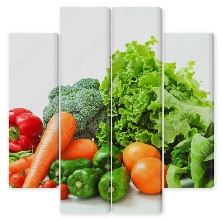 Obraz Kwadryptyk 新鮮な野菜の盛り合わせ