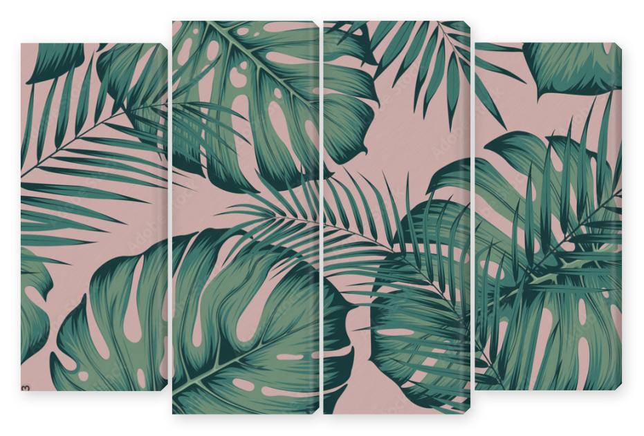 Obraz Kwadryptyk Seamless tropical pattern with