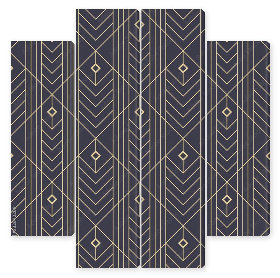 Obraz Kwadryptyk simple seamless art deco