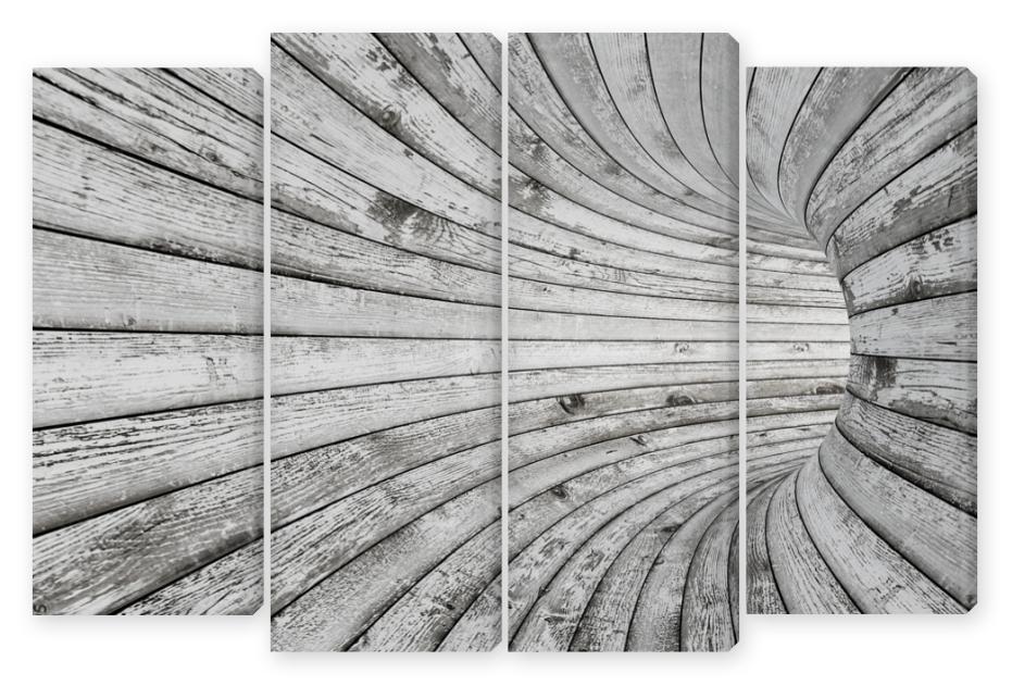 Obraz Kwadryptyk Wood textured tunnel