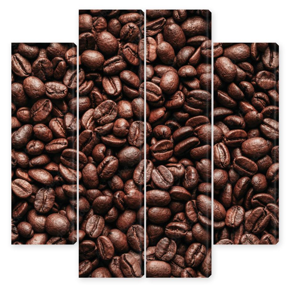Obraz Kwadryptyk Roasted coffee beans