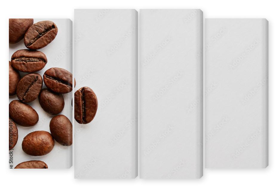 Obraz Kwadryptyk Roasted brown coffee beans