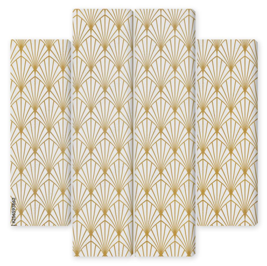 Obraz Kwadryptyk Abstract gold art deco pattern