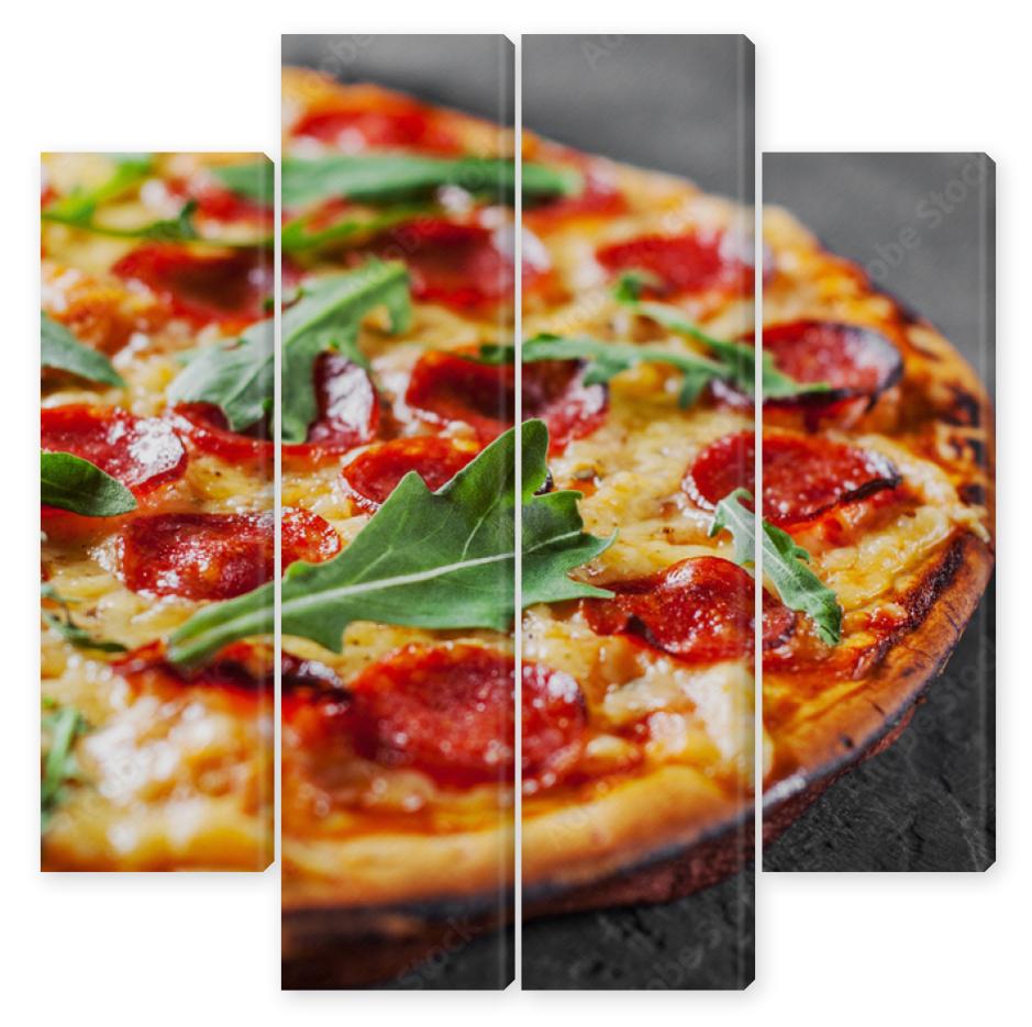 Obraz Kwadryptyk Pepperoni Pizza with