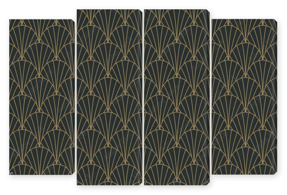 Obraz Kwadryptyk Art Deco Seamless Pattern -