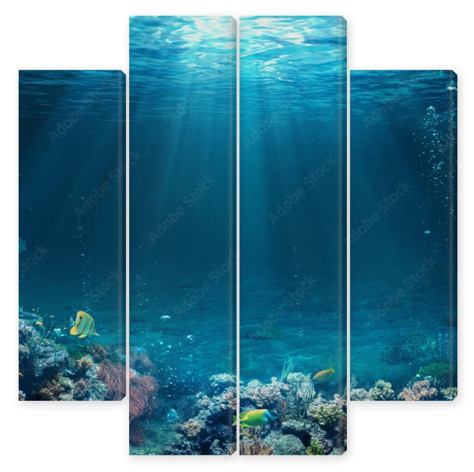 Obraz Kwadryptyk Underwater Scene - Tropical