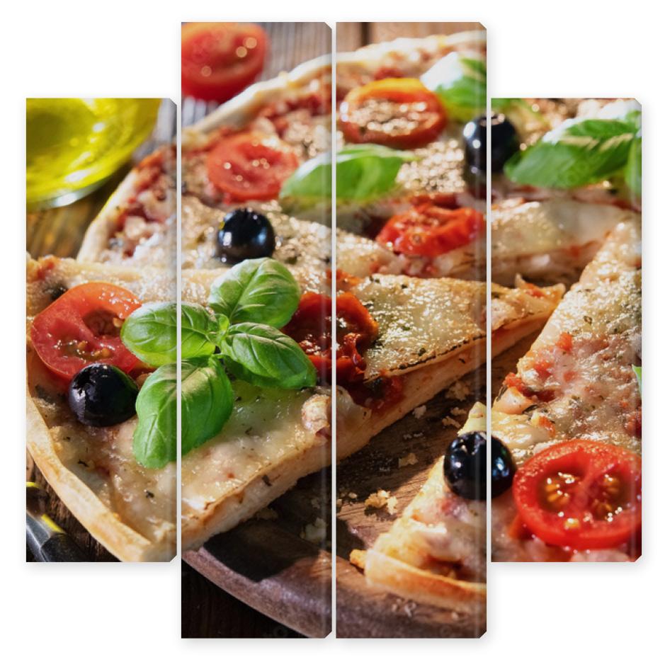 Obraz Kwadryptyk Italian pizza with mozzarella