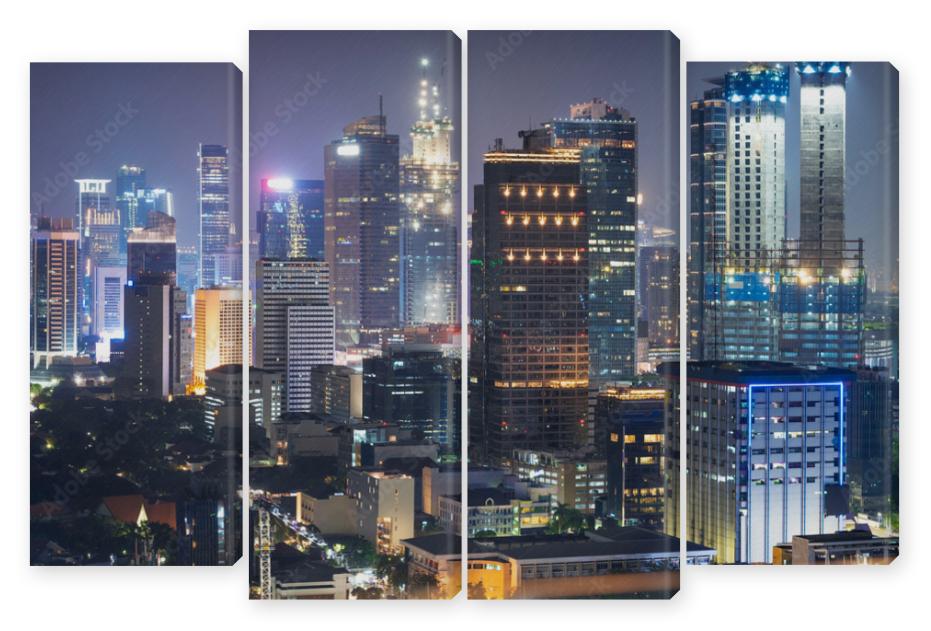 Obraz Kwadryptyk Jakarta city skyline with