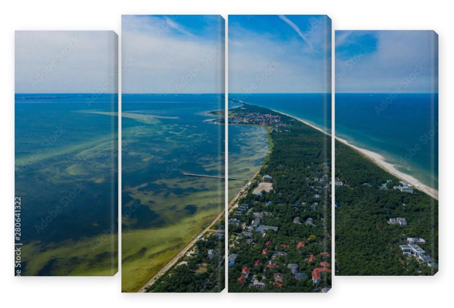 Obraz Kwadryptyk Aerial view of Hel Peninsula