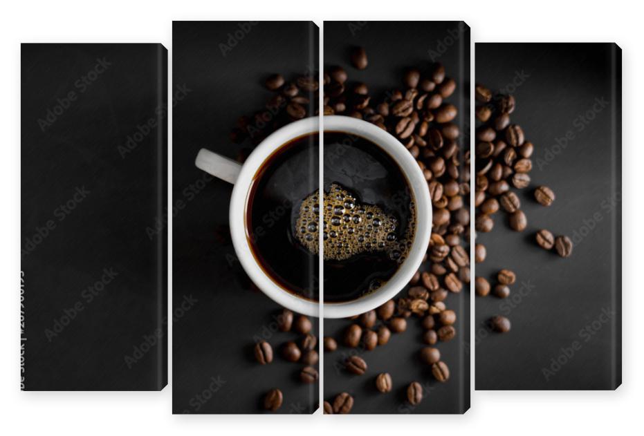 Obraz Kwadryptyk Coffee, black coffee, drip