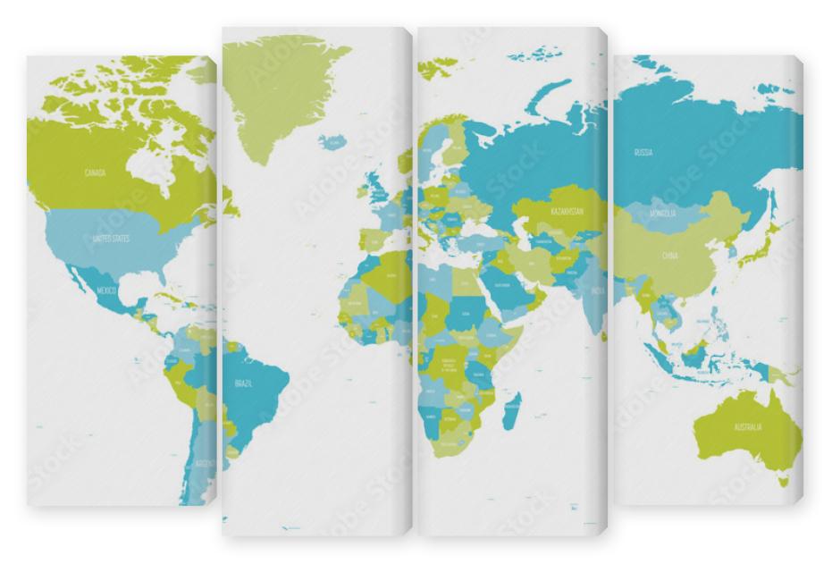 Obraz Kwadryptyk Map of World in shades of