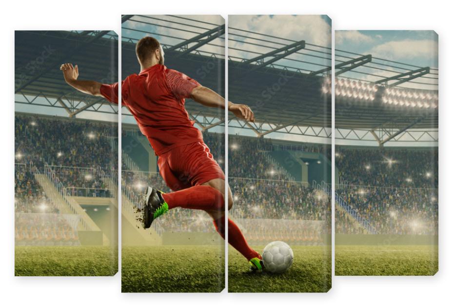 Obraz Kwadryptyk Soccer player in action. Run
