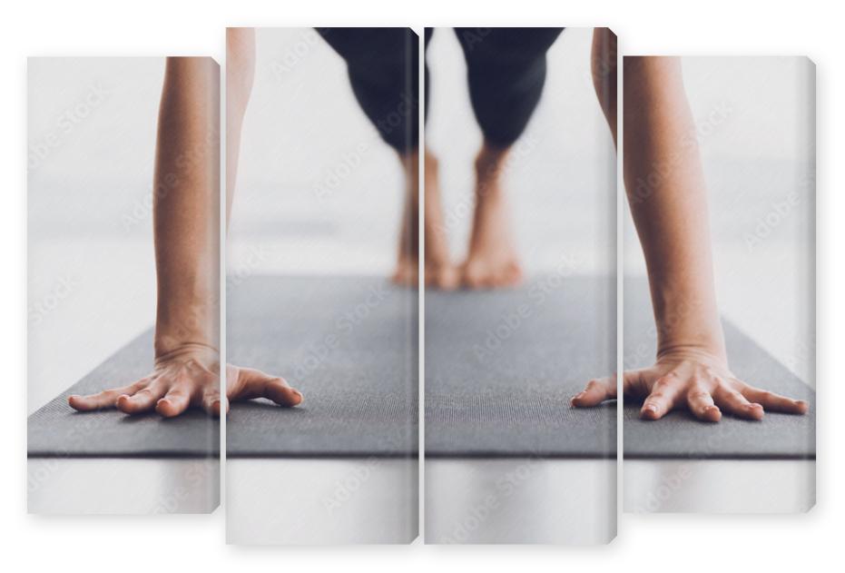 Obraz Kwadryptyk Slim woman practicing yoga in